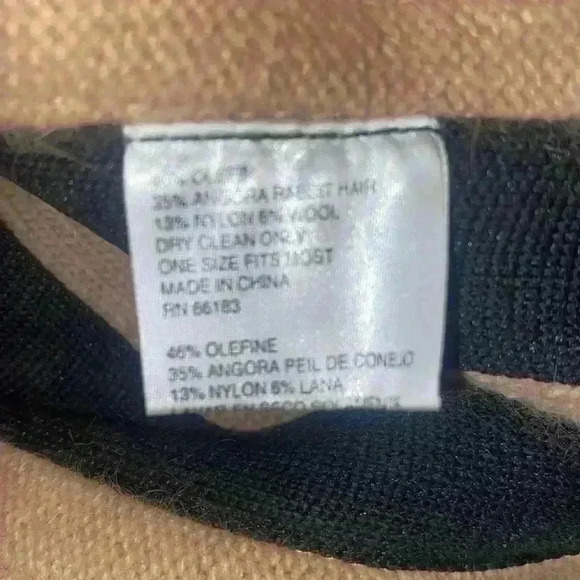 Camel color angora blend knit bucket hat - Picture 3 of 3